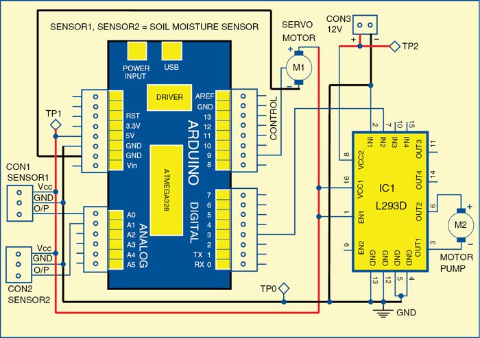 Automatic plant watering system Circuit diagram