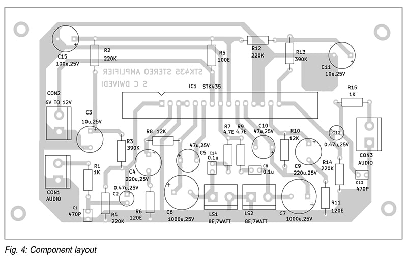 PCB design for Stereo AF Amplifier