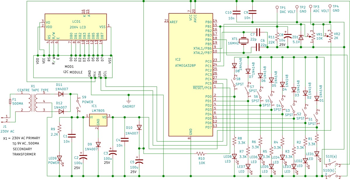 ADC-DAC Trainer Circuit Diagram