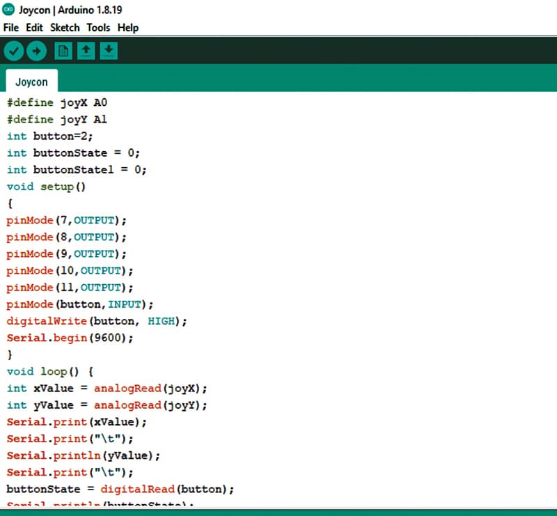 Arduino Code for Joystick based Appliance Control Project